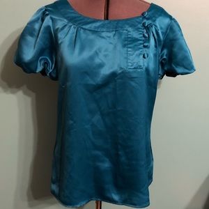 Satin Teal Blouse